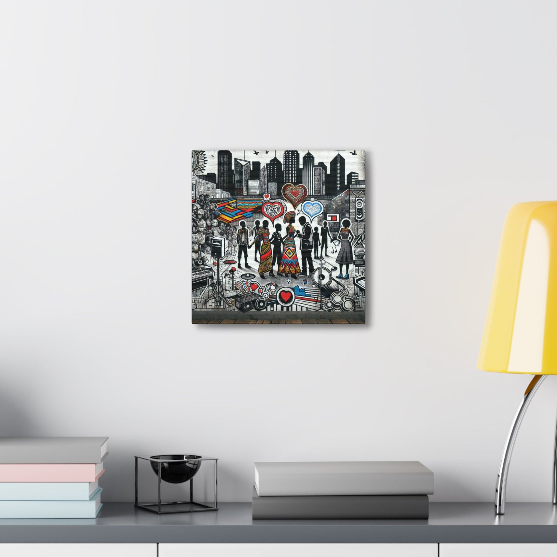 "Urban Harmony: Vibrant Cultural Mural" - Canvas - Authentic4Us