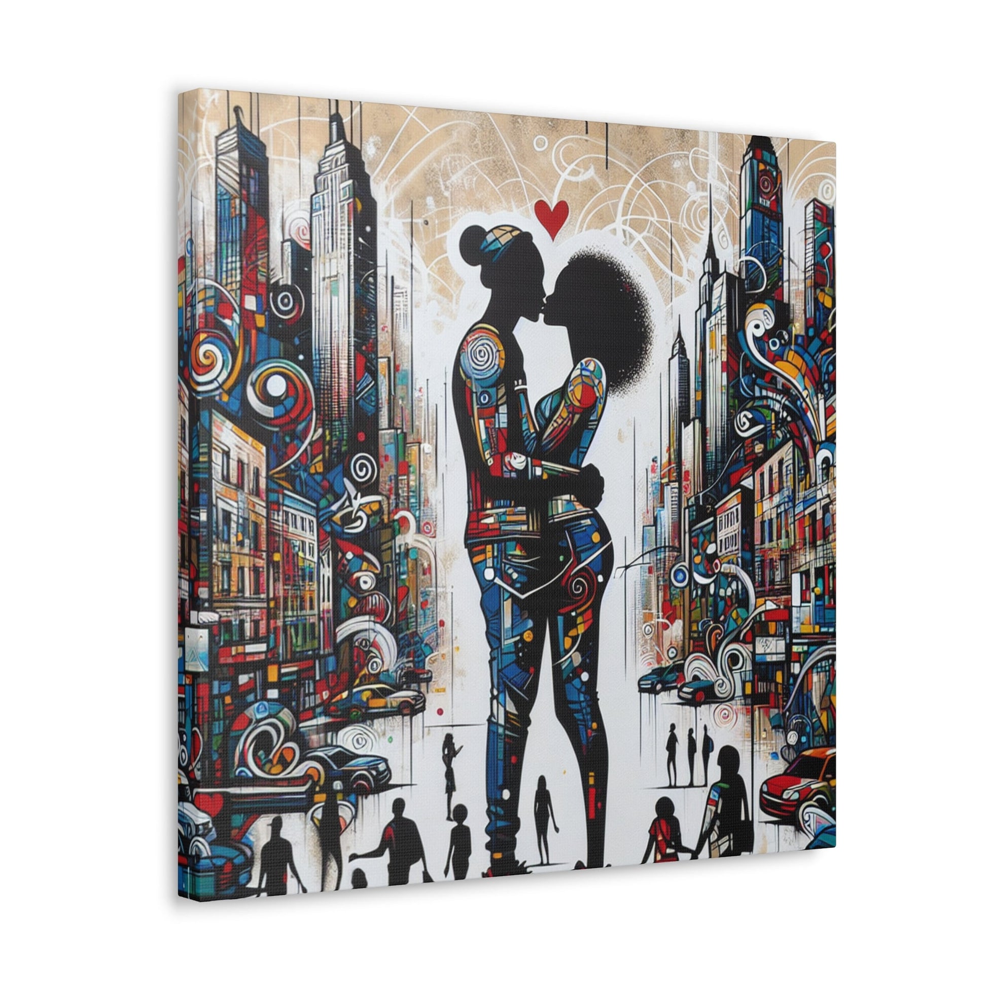 "Urban Love: A Colorful Kiss" - Canvas - Authentic4Us