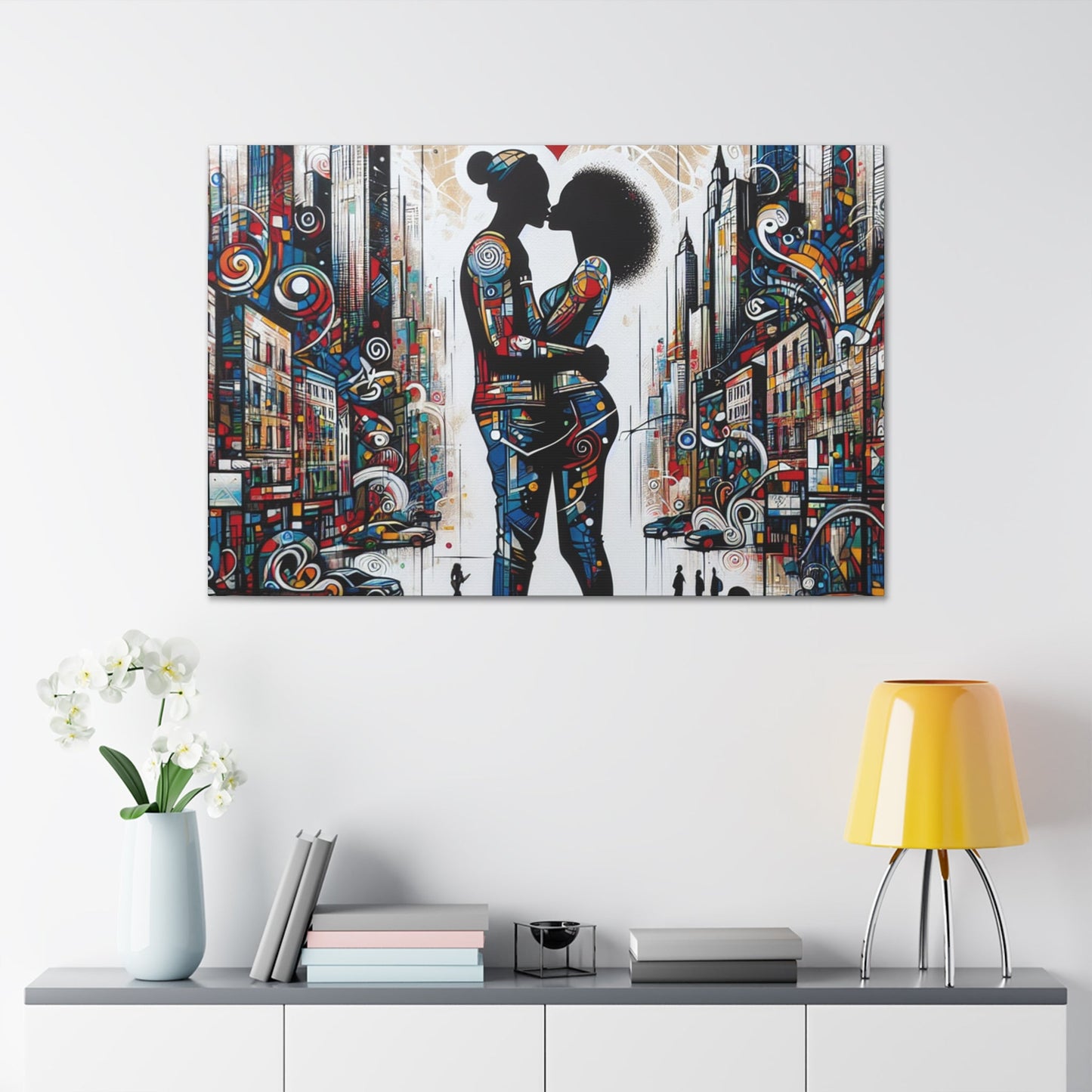 "Urban Love: A Colorful Kiss" - Canvas - Authentic4Us