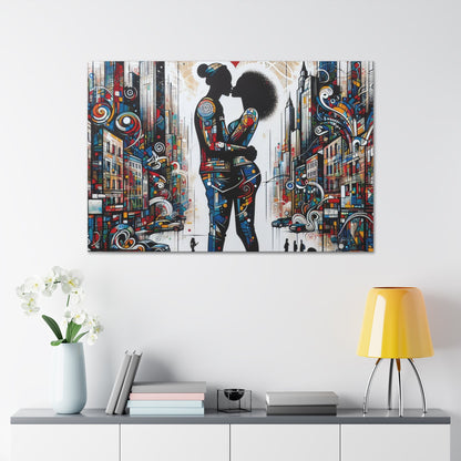 "Urban Love: A Colorful Kiss" - Canvas - Authentic4Us