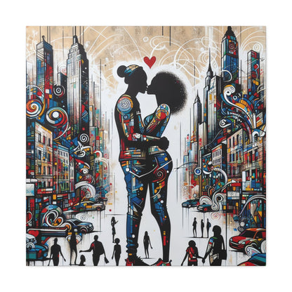 "Urban Love: A Colorful Kiss" - Canvas - Authentic4Us