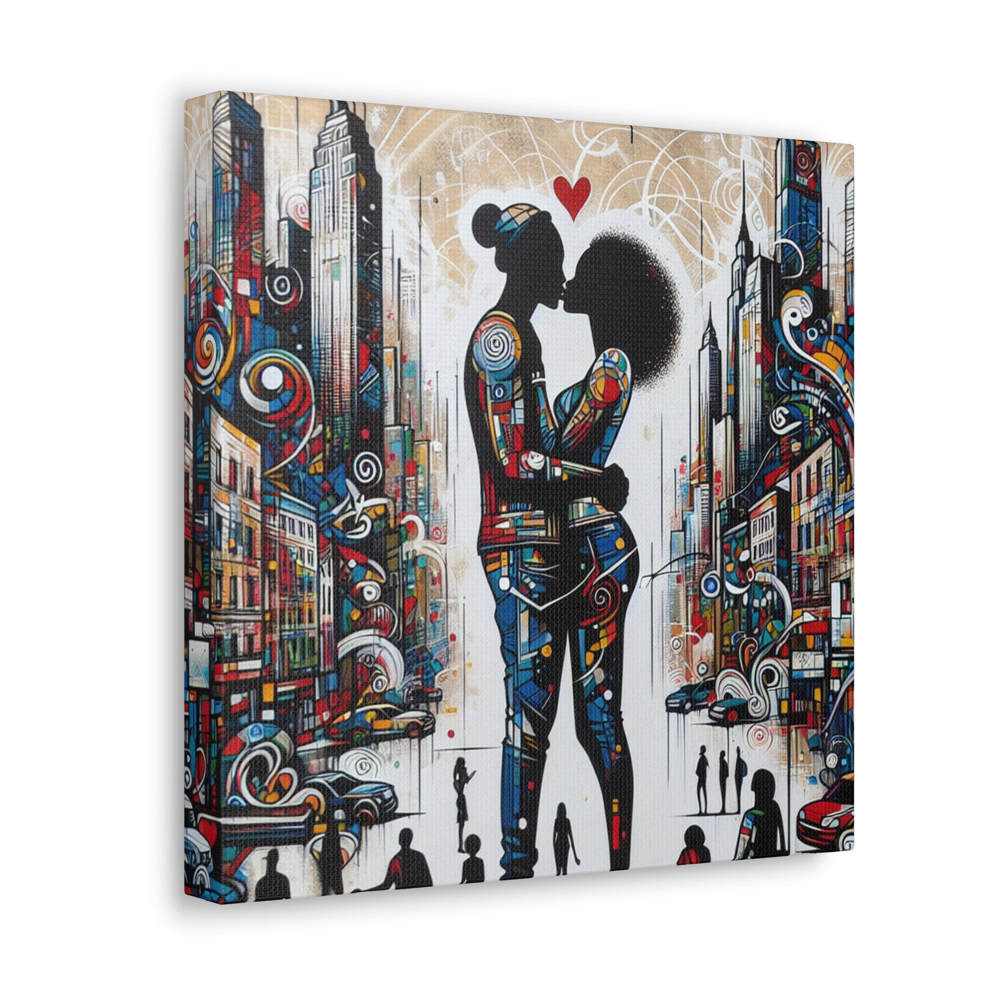 "Urban Love: A Colorful Kiss" - Canvas - Authentic4Us