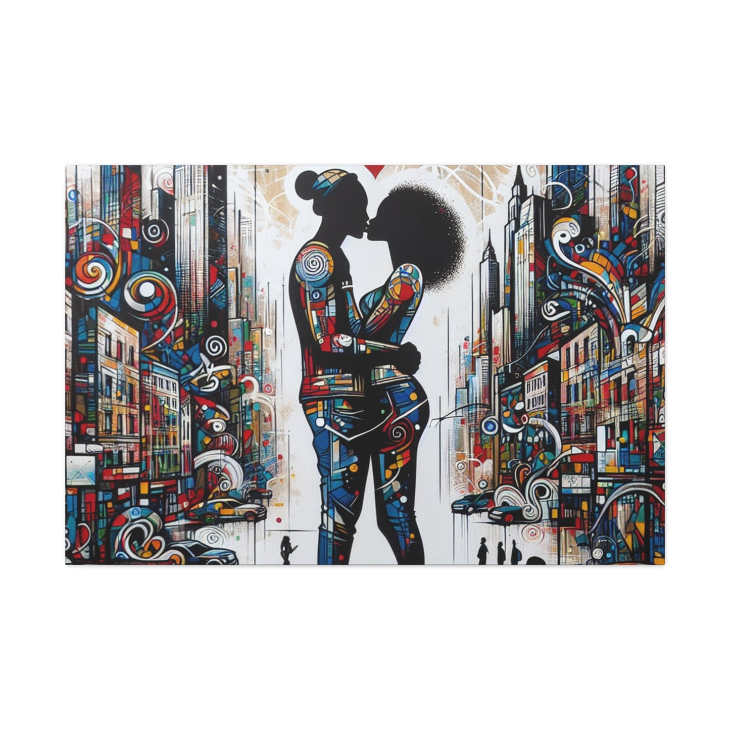 "Urban Love: A Colorful Kiss" - Canvas - Authentic4Us