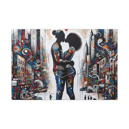 "Urban Love: A Colorful Kiss" - Canvas - Authentic4Us