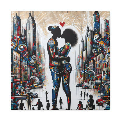 "Urban Love: A Colorful Kiss" - Canvas - Authentic4Us