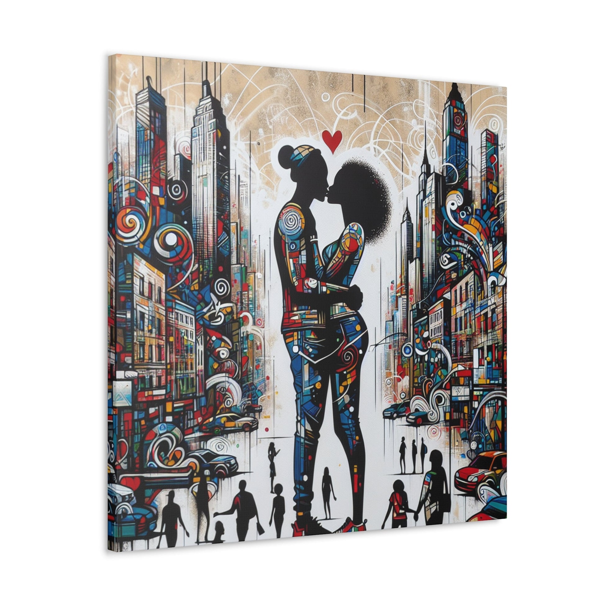 "Urban Love: A Colorful Kiss" - Canvas - Authentic4Us