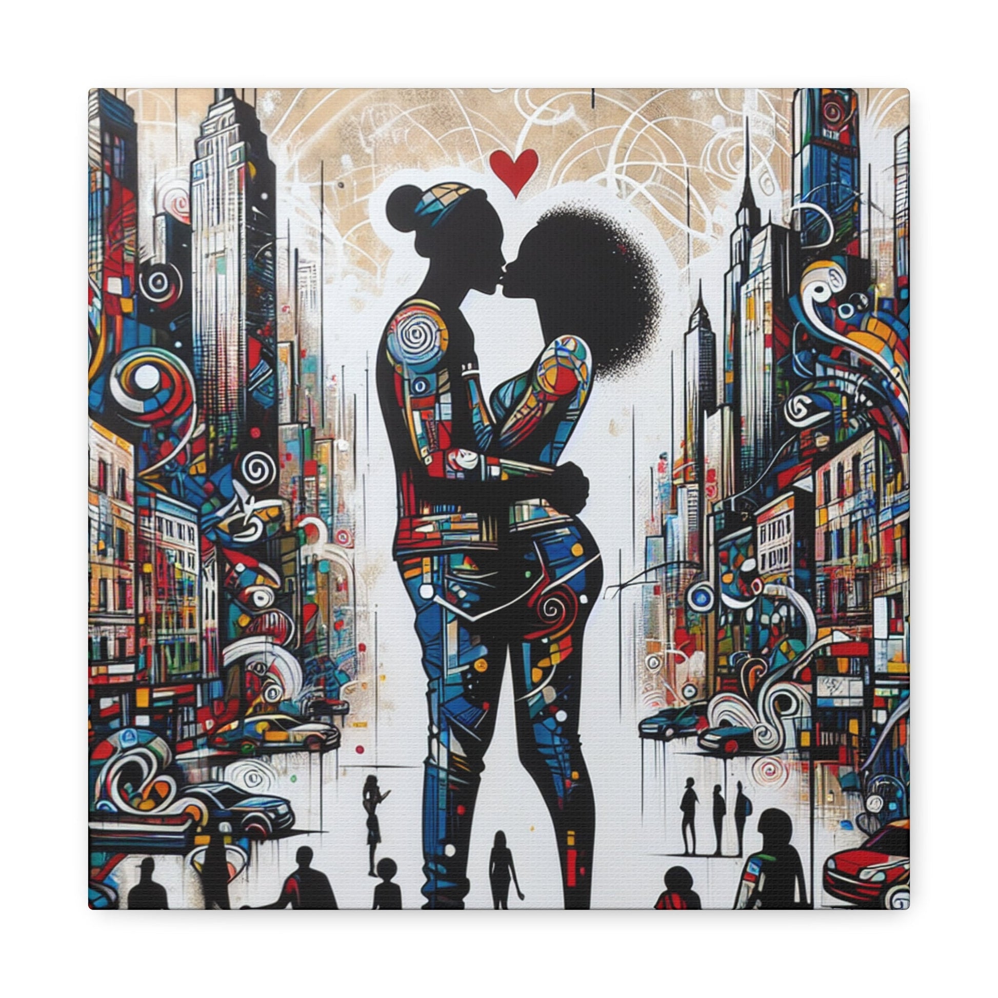 "Urban Love: A Colorful Kiss" - Canvas - Authentic4Us