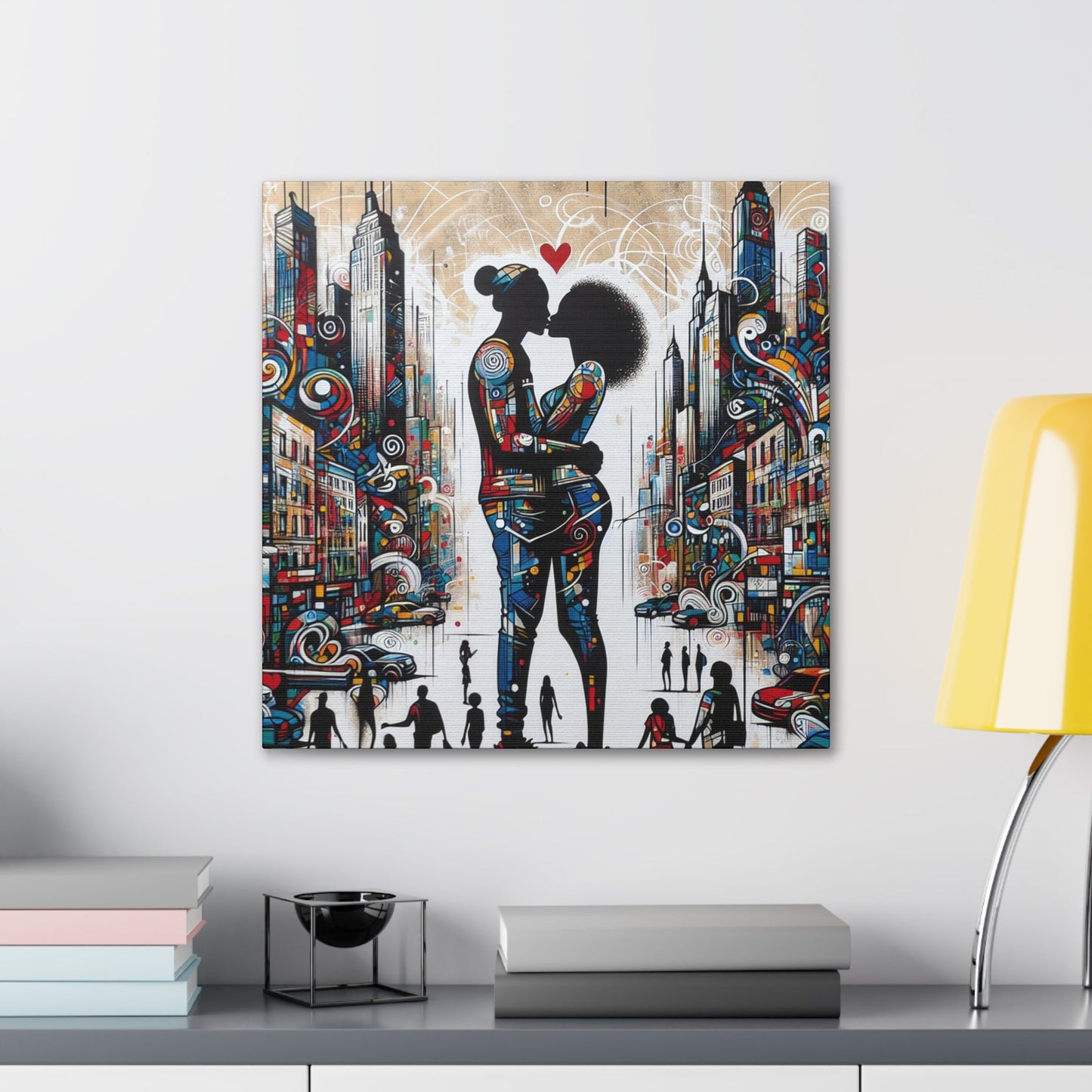 "Urban Love: A Colorful Kiss" - Canvas - Authentic4Us