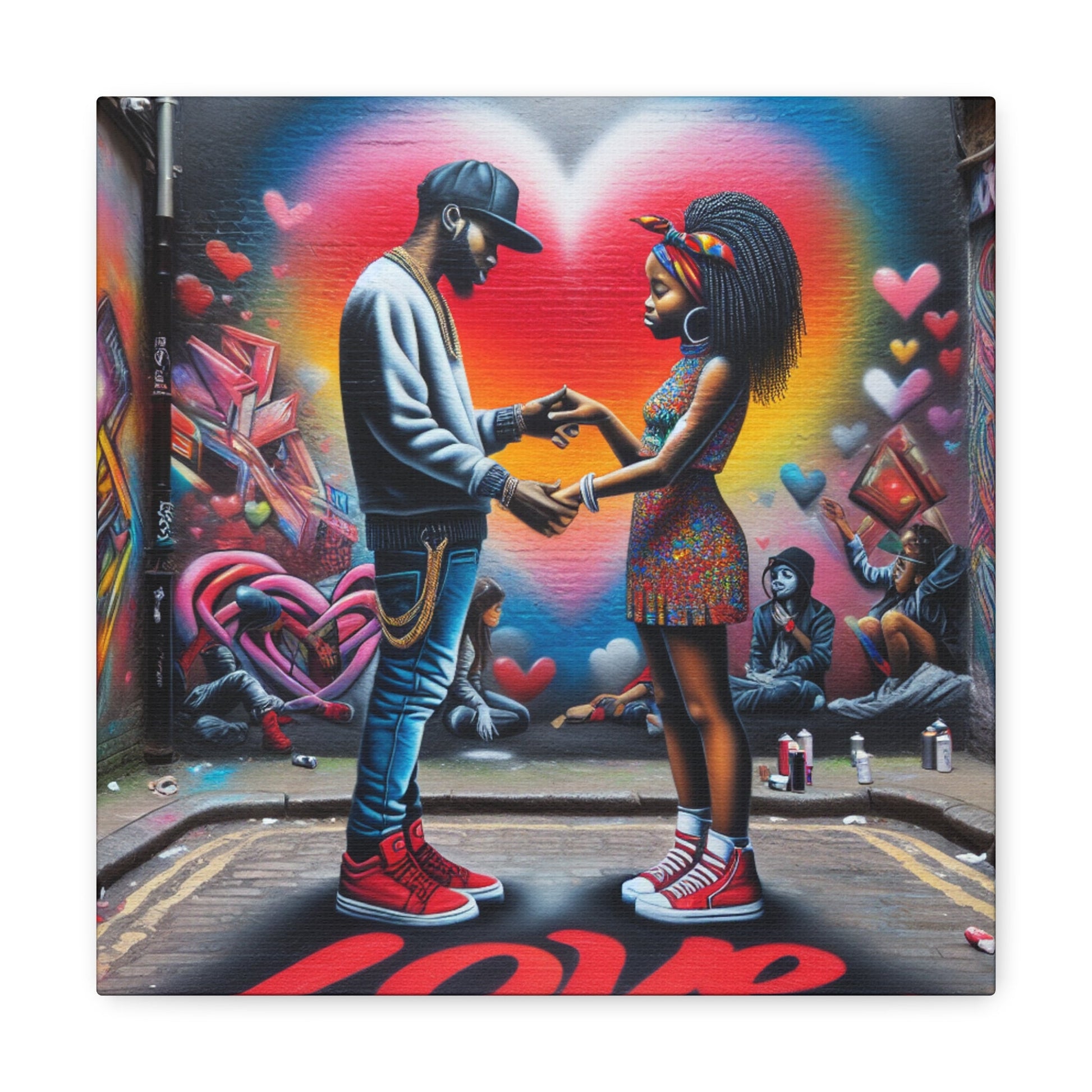 "Urban Love and Street Artistry" - Canvas - Authentic4Us