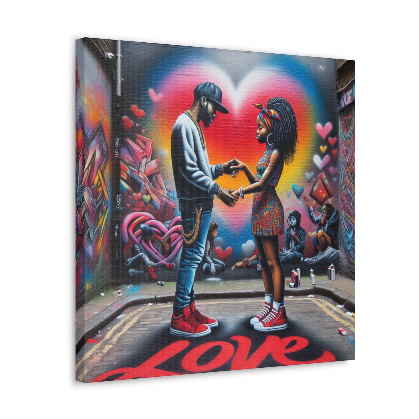 "Urban Love and Street Artistry" - Canvas - Authentic4Us