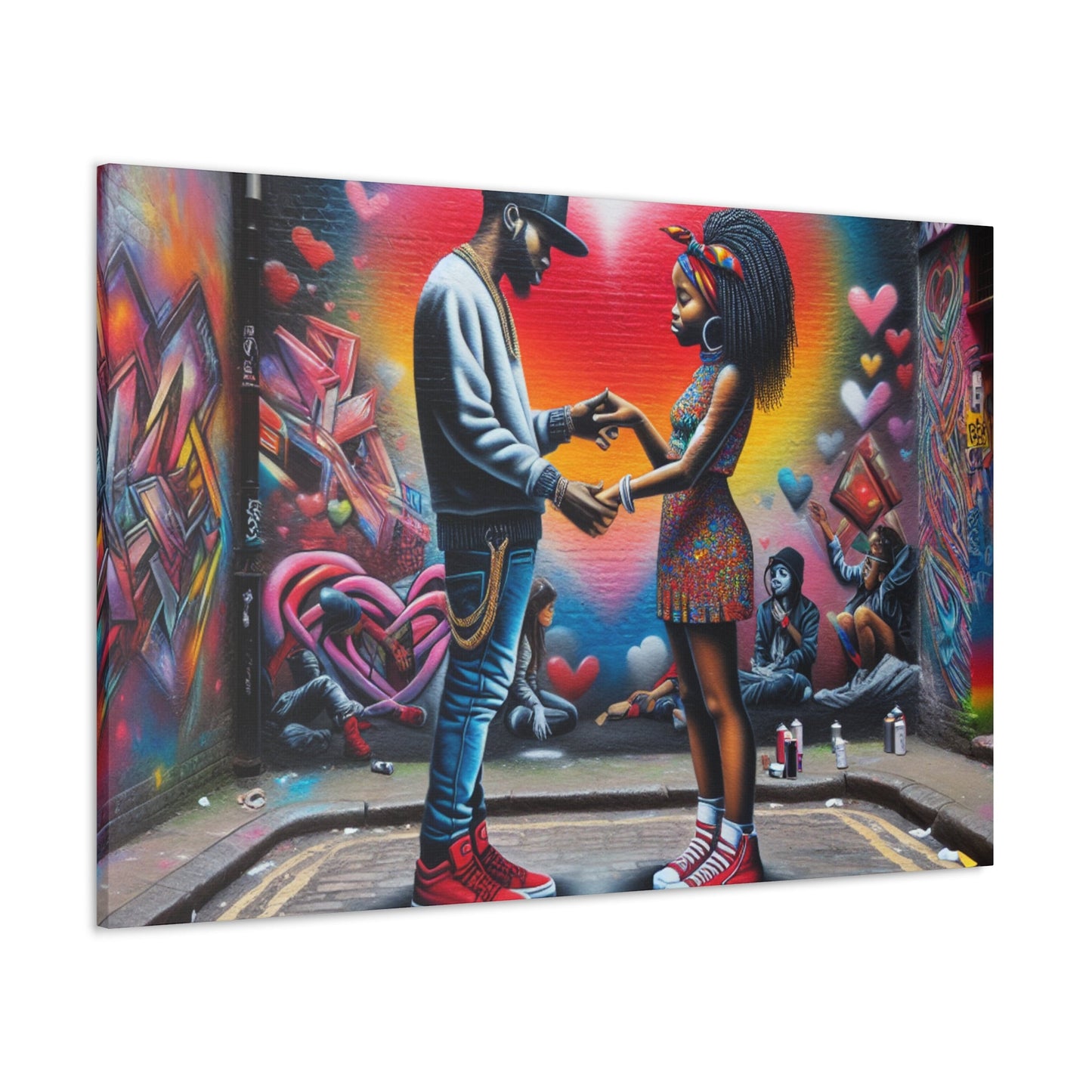 "Urban Love and Street Artistry" - Canvas - Authentic4Us