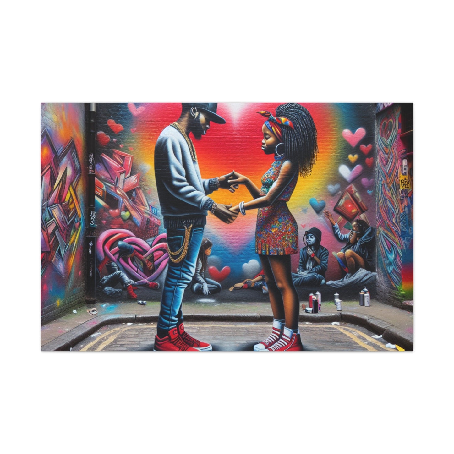 "Urban Love and Street Artistry" - Canvas - Authentic4Us