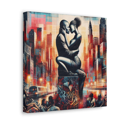 "Urban Love: Embrace of Passion" - Canvas - Authentic4Us