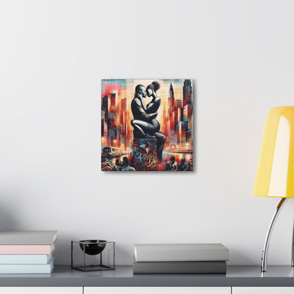 "Urban Love: Embrace of Passion" - Canvas - Authentic4Us