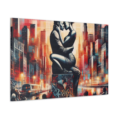 "Urban Love: Embrace of Passion" - Canvas - Authentic4Us