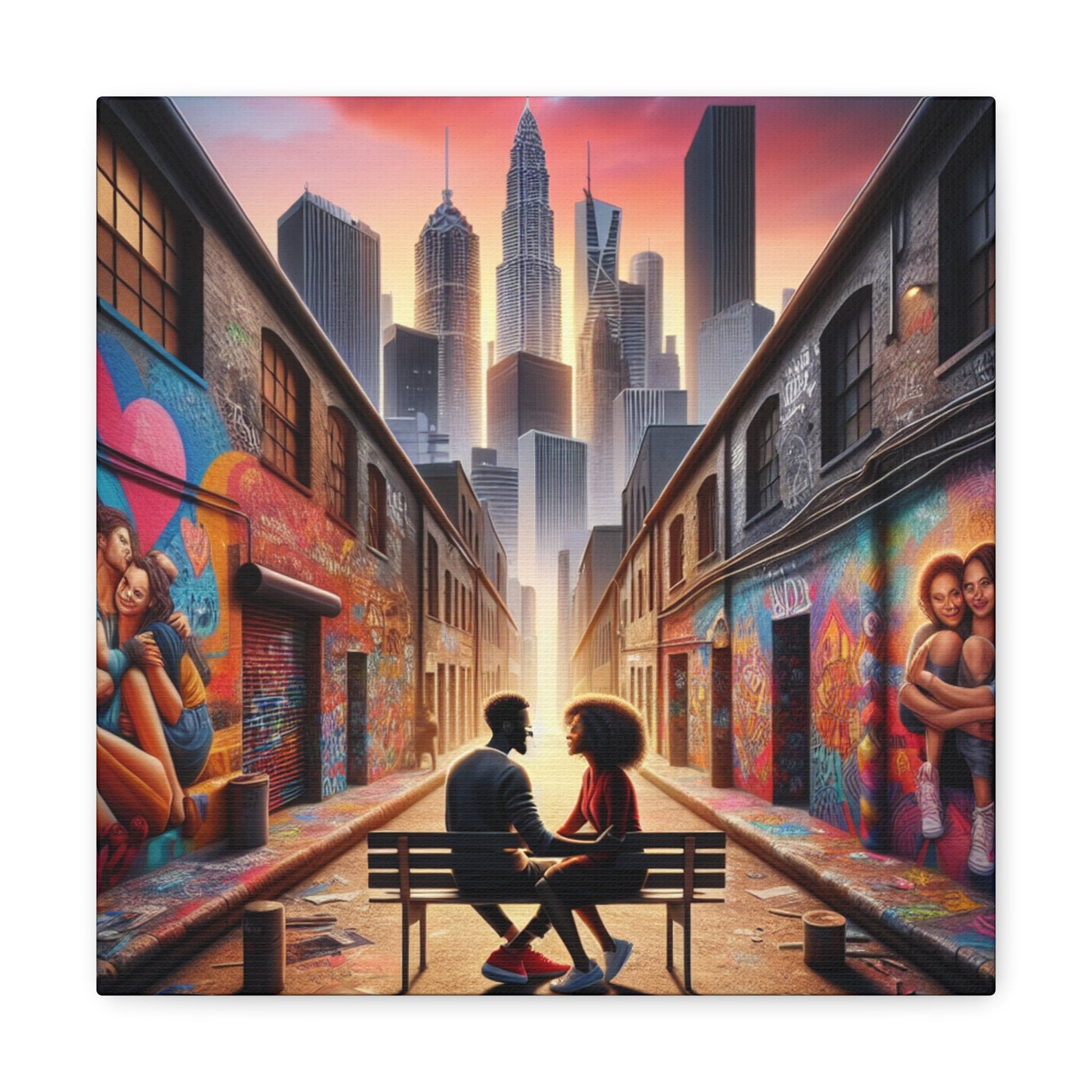 "Urban Love: Transformed Alley Canvas" - Canvas - Authentic4Us