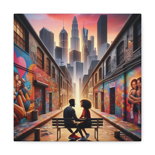 "Urban Love: Transformed Alley Canvas" - Canvas - Authentic4Us