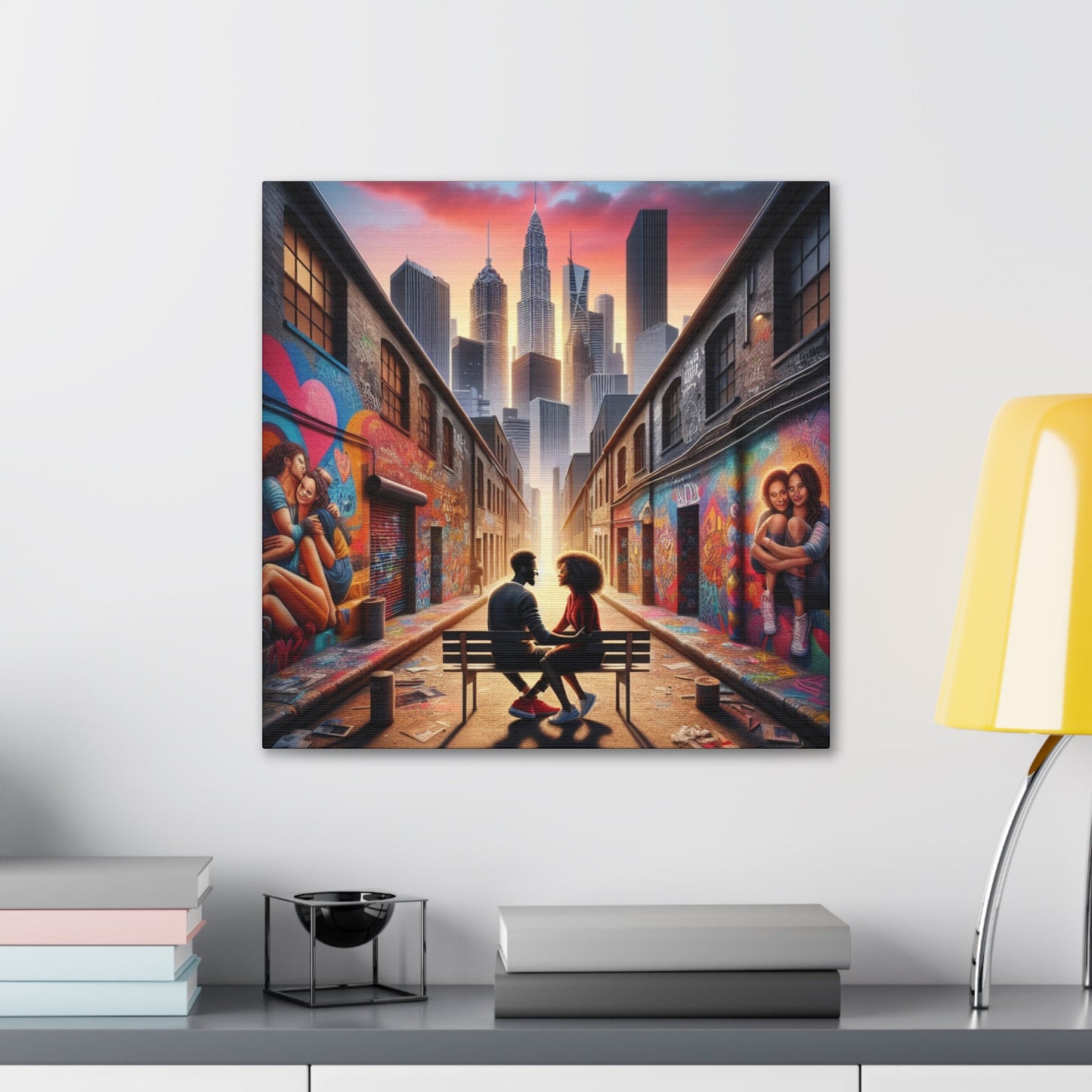 "Urban Love: Transformed Alley Canvas" - Canvas - Authentic4Us