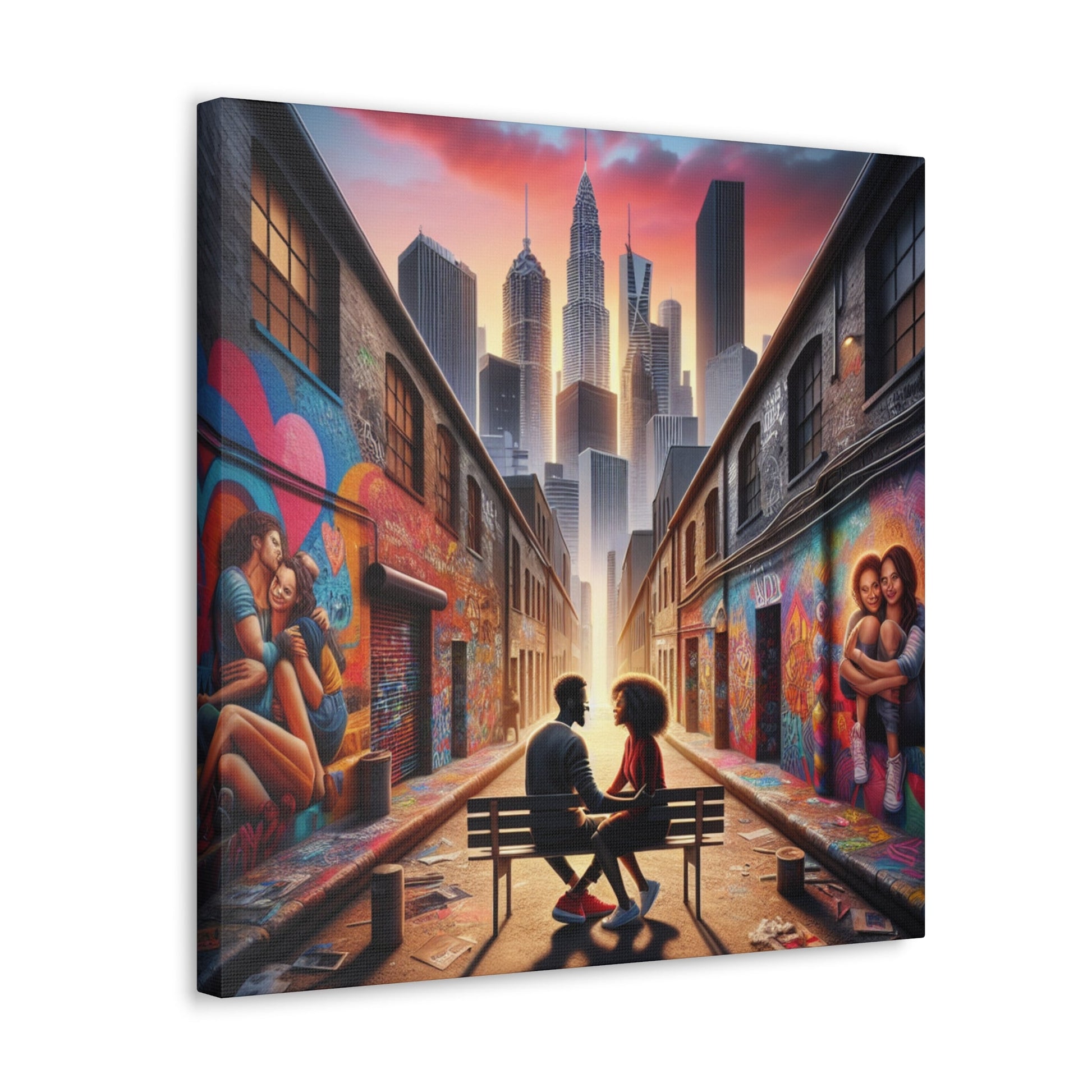 "Urban Love: Transformed Alley Canvas" - Canvas - Authentic4Us