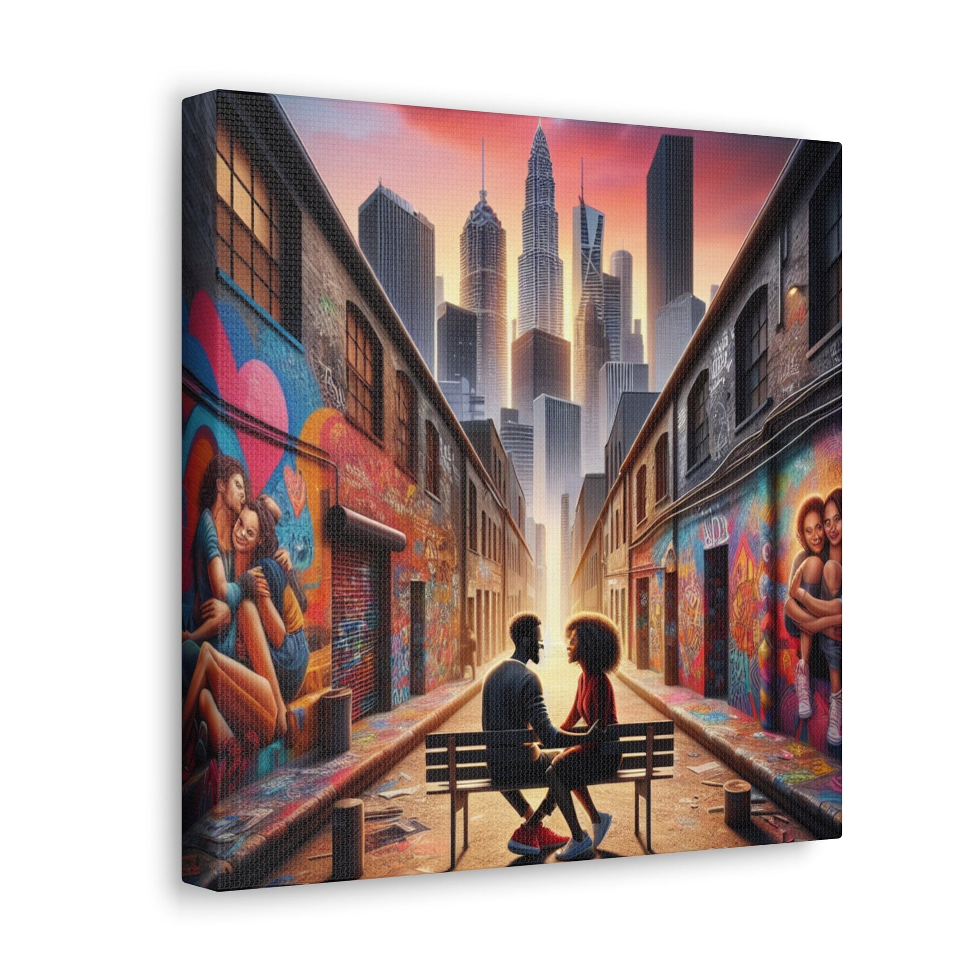 "Urban Love: Transformed Alley Canvas" - Canvas - Authentic4Us