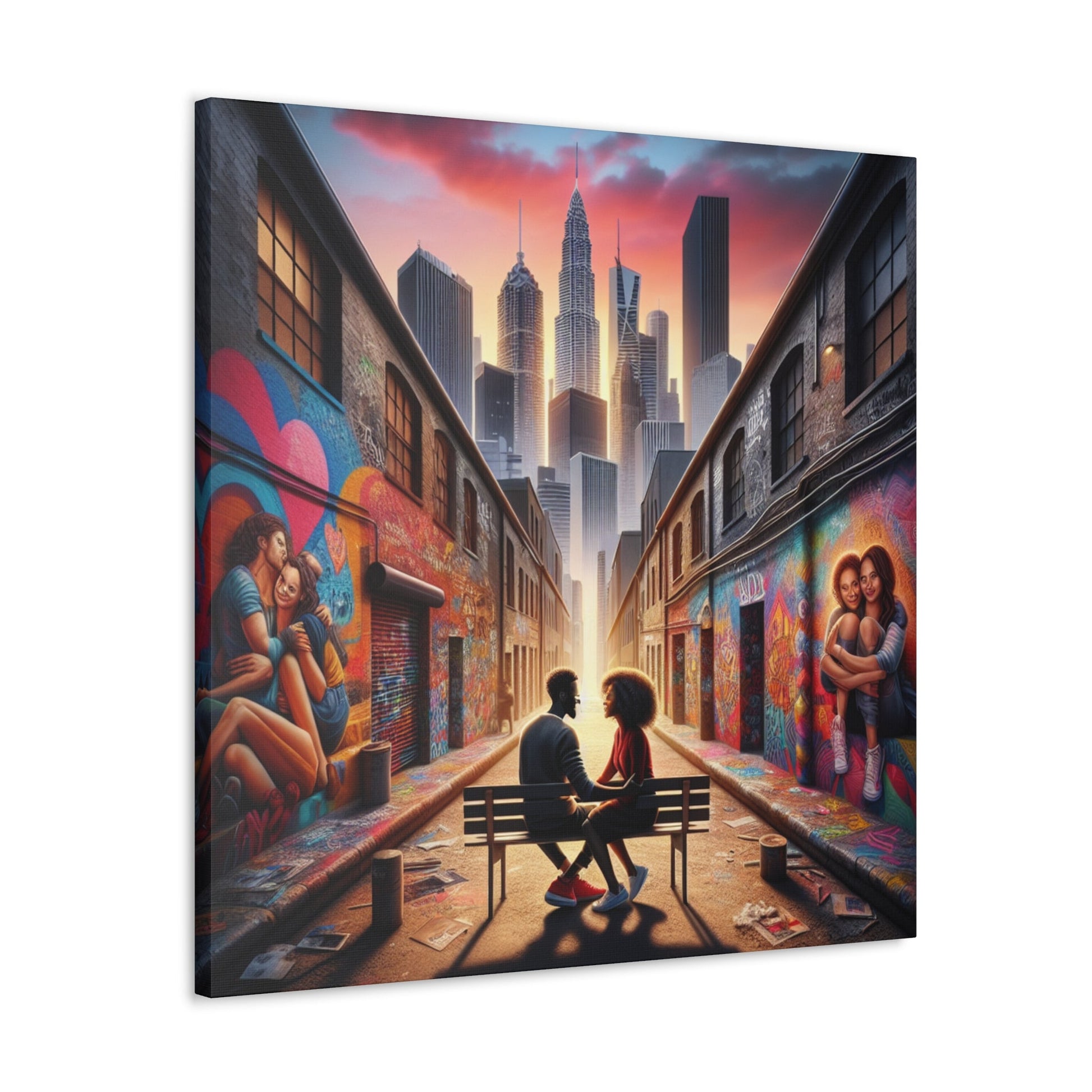 "Urban Love: Transformed Alley Canvas" - Canvas - Authentic4Us