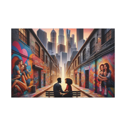 "Urban Love: Transformed Alley Canvas" - Canvas - Authentic4Us