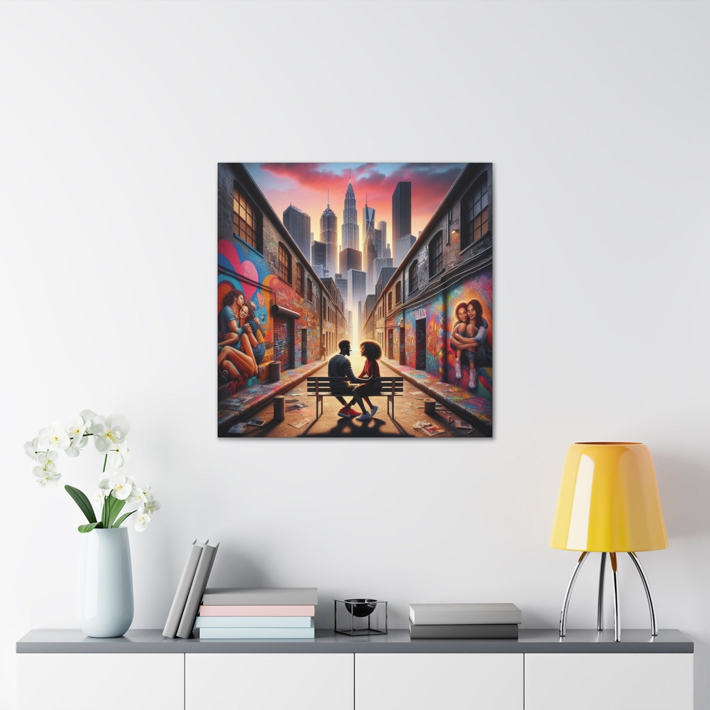 "Urban Love: Transformed Alley Canvas" - Canvas - Authentic4Us