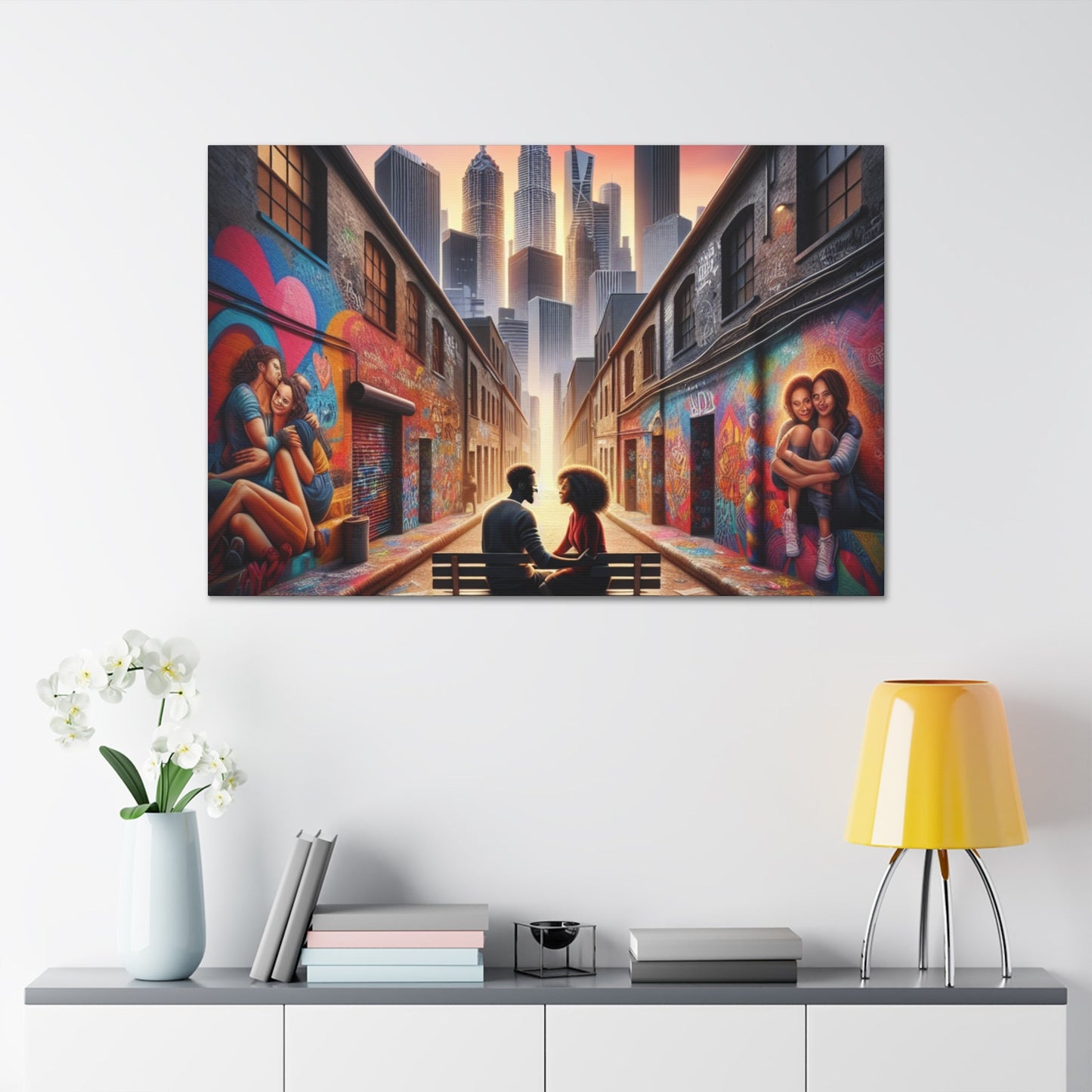 "Urban Love: Transformed Alley Canvas" - Canvas - Authentic4Us