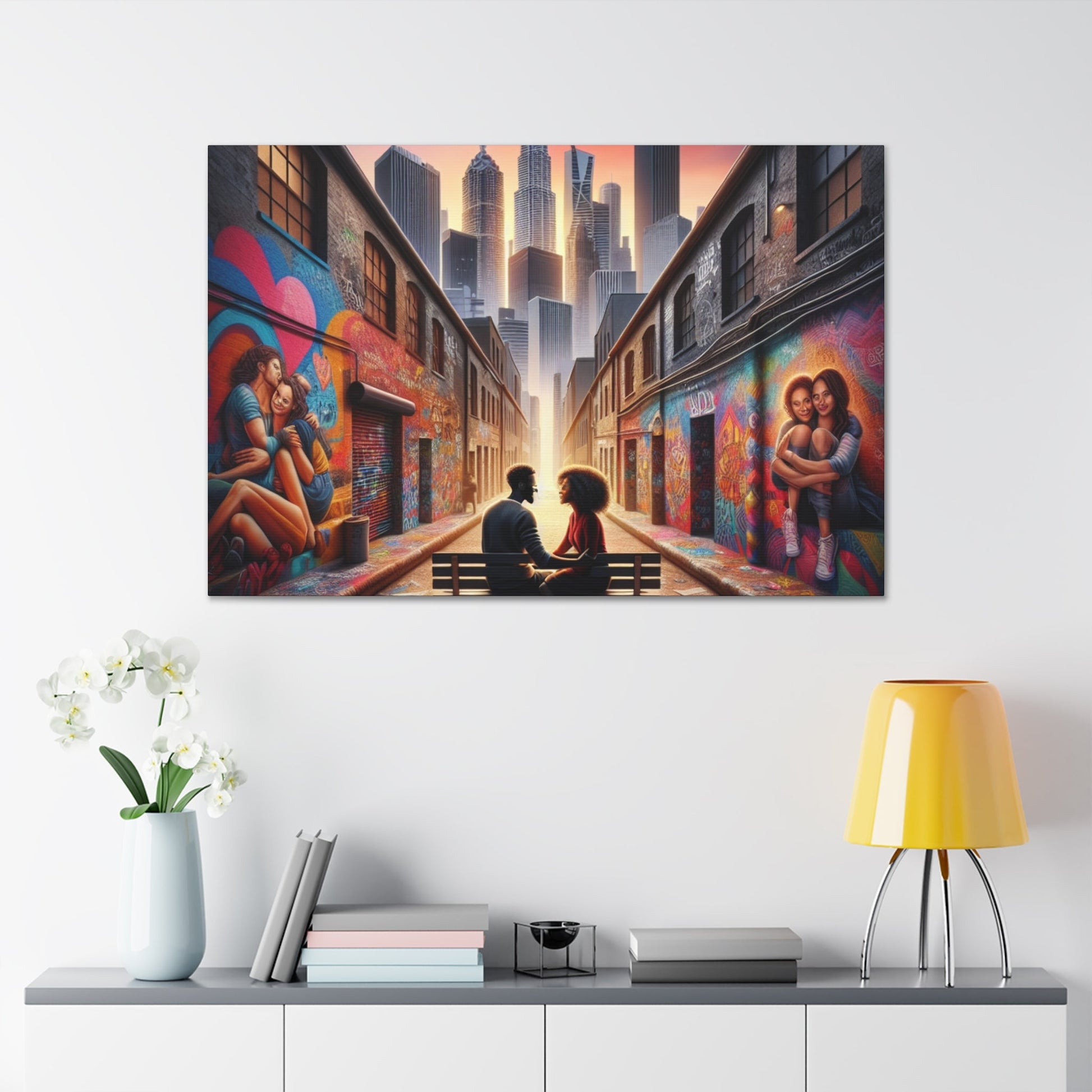 "Urban Love: Transformed Alley Canvas" - Canvas - Authentic4Us