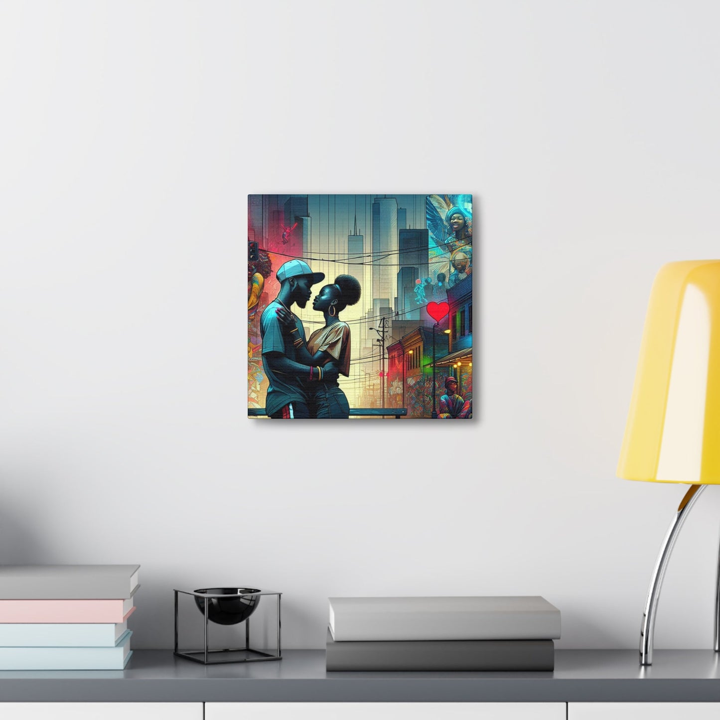 "Urban Love: Vibrant Romance Art" - Canvas - Authentic4Us