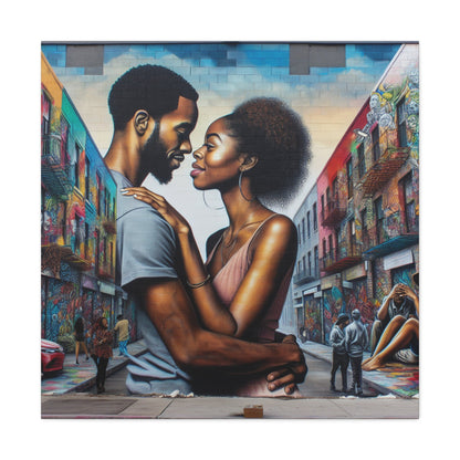 "Urban Love: Vibrant Wall Mural" - Canvas - Authentic4Us