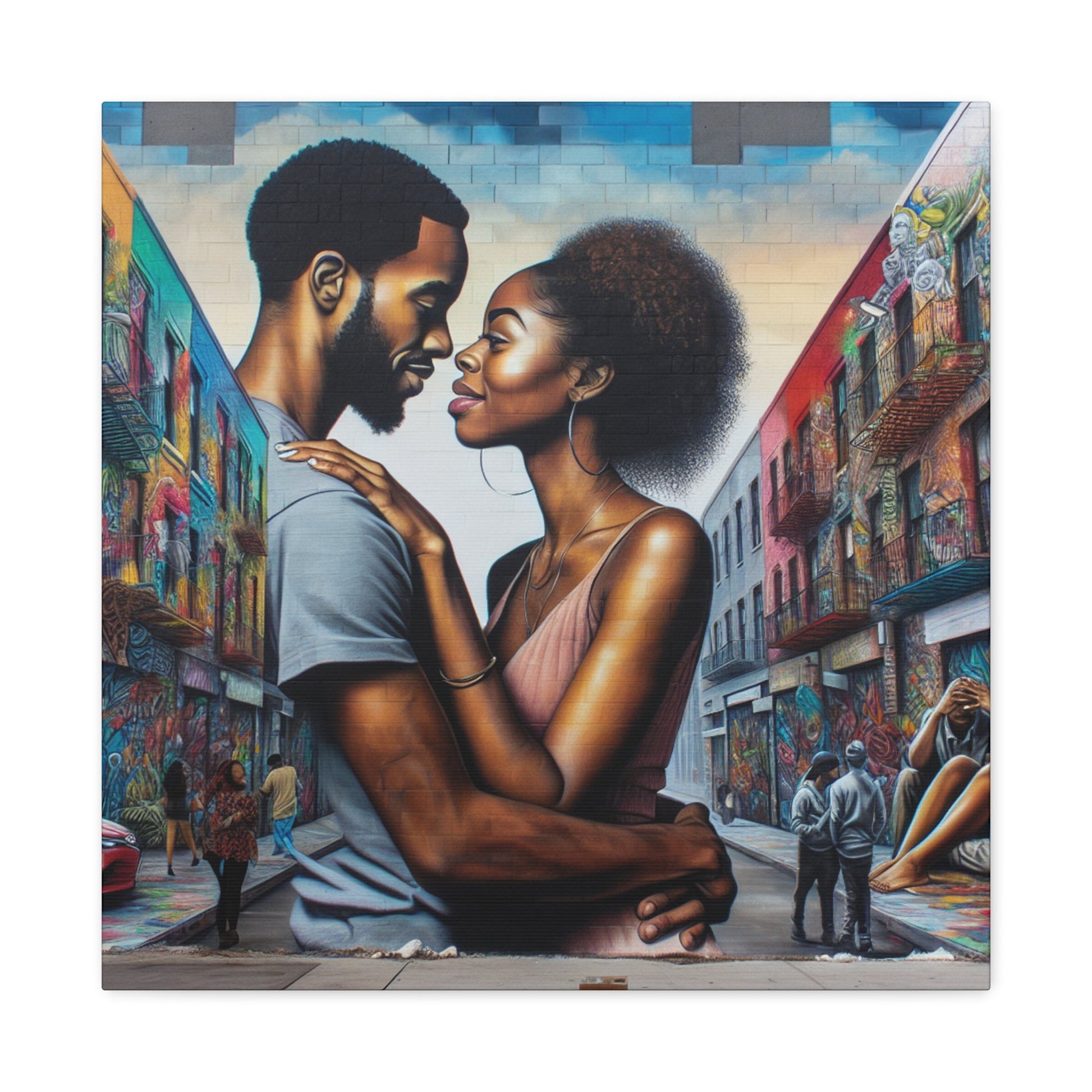 "Urban Love: Vibrant Wall Mural" - Canvas - Authentic4Us