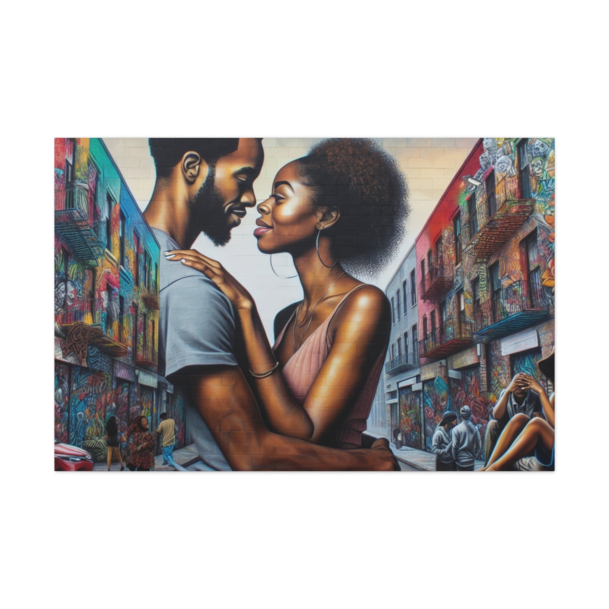 "Urban Love: Vibrant Wall Mural" - Canvas - Authentic4Us