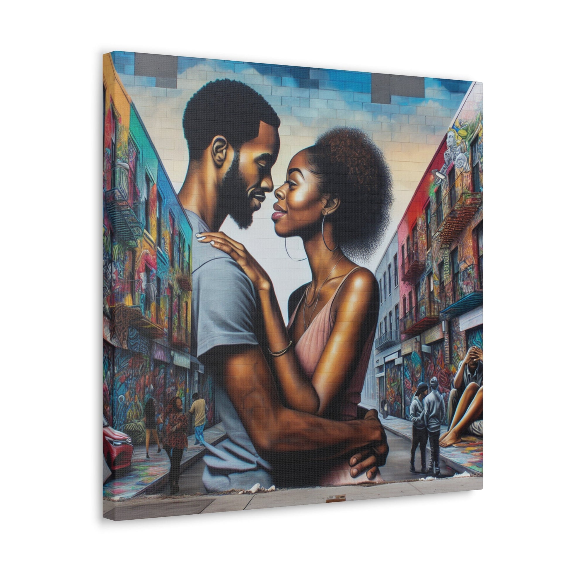 "Urban Love: Vibrant Wall Mural" - Canvas - Authentic4Us