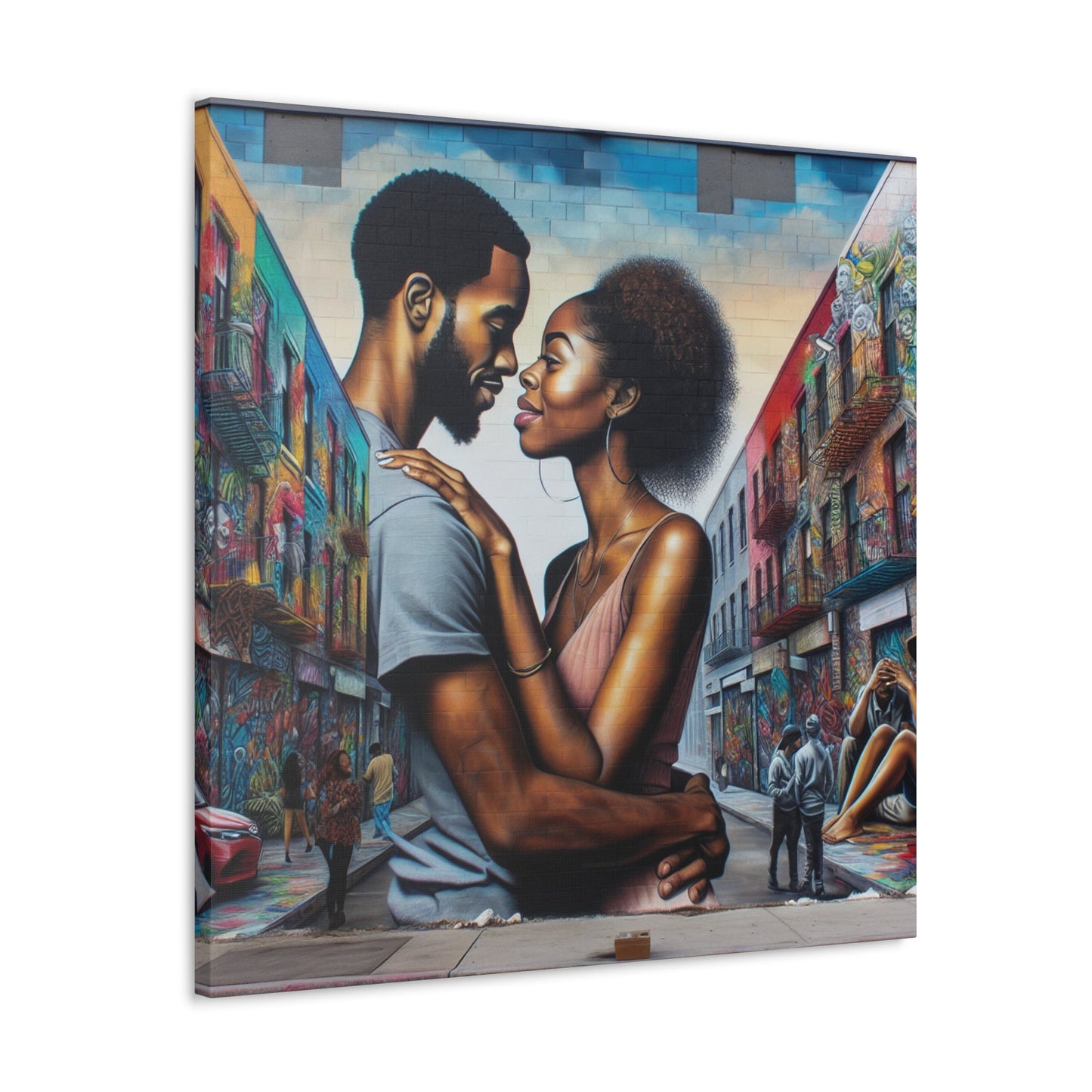 "Urban Love: Vibrant Wall Mural" - Canvas - Authentic4Us