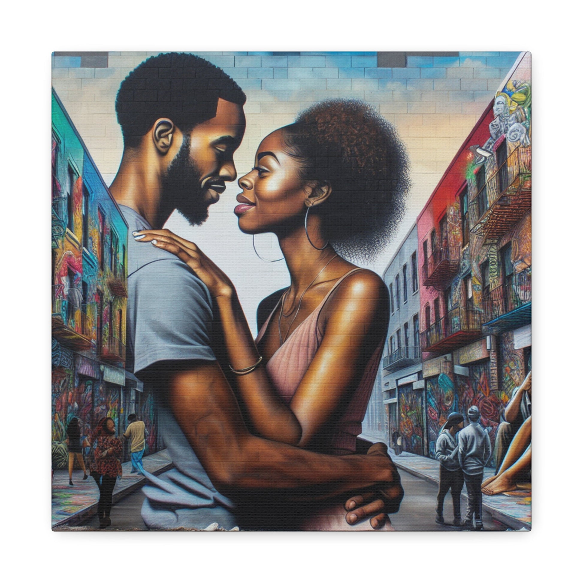 "Urban Love: Vibrant Wall Mural" - Canvas - Authentic4Us