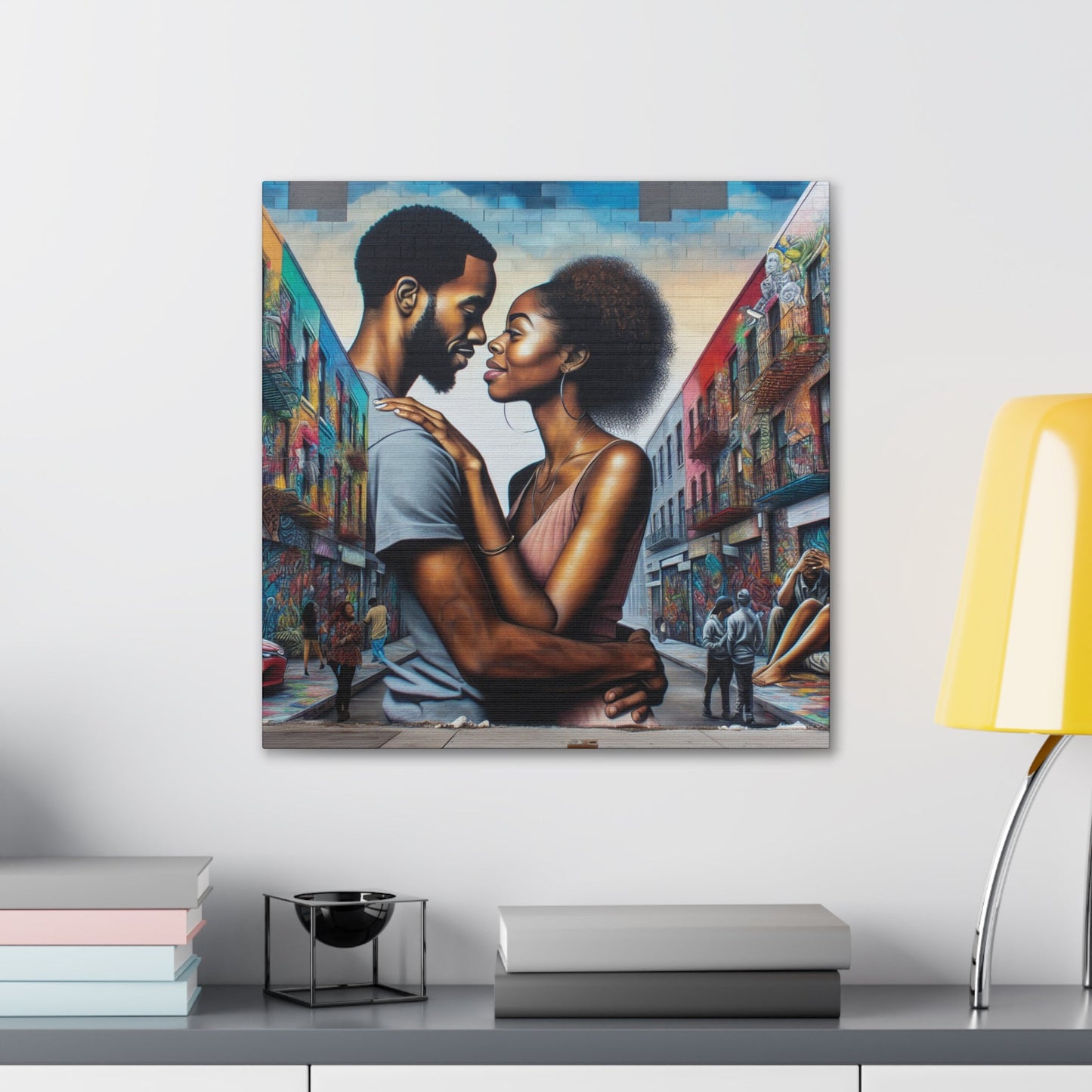 "Urban Love: Vibrant Wall Mural" - Canvas - Authentic4Us