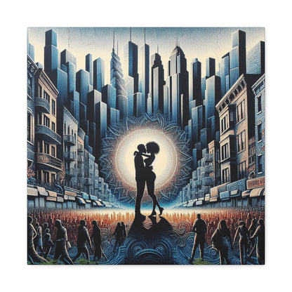 "Urban Love's Radiant Embrace" - Canvas - Authentic4Us