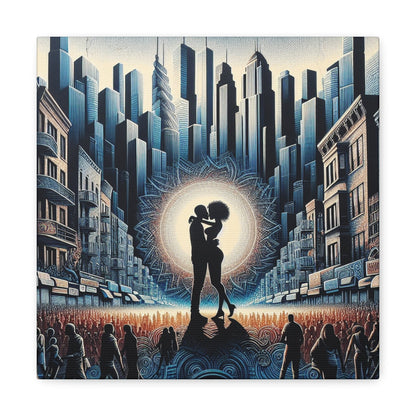 "Urban Love's Radiant Embrace" - Canvas - Authentic4Us