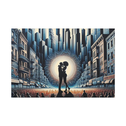 "Urban Love's Radiant Embrace" - Canvas - Authentic4Us