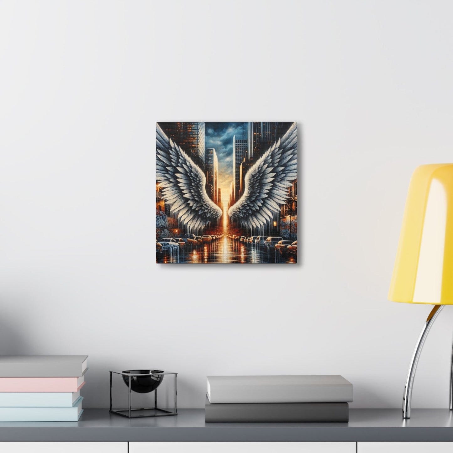 "Urban Reflections: Wings of Illumination" - Canvas - Authentic4Us