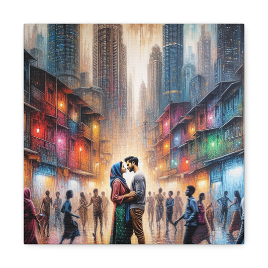 "Urban Romance in Rainy City" - Canvas - Authentic4Us