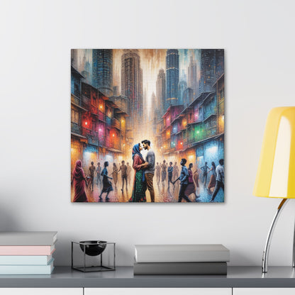 "Urban Romance in Rainy City" - Canvas - Authentic4Us