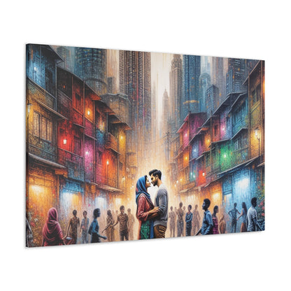 "Urban Romance in Rainy City" - Canvas - Authentic4Us