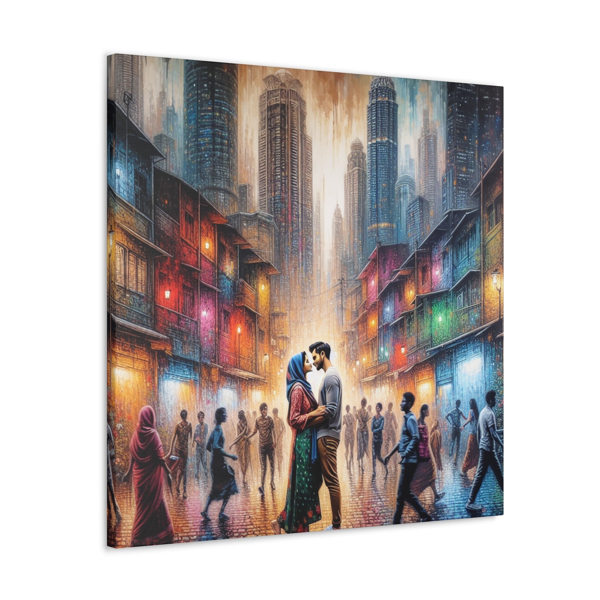 "Urban Romance in Rainy City" - Canvas - Authentic4Us