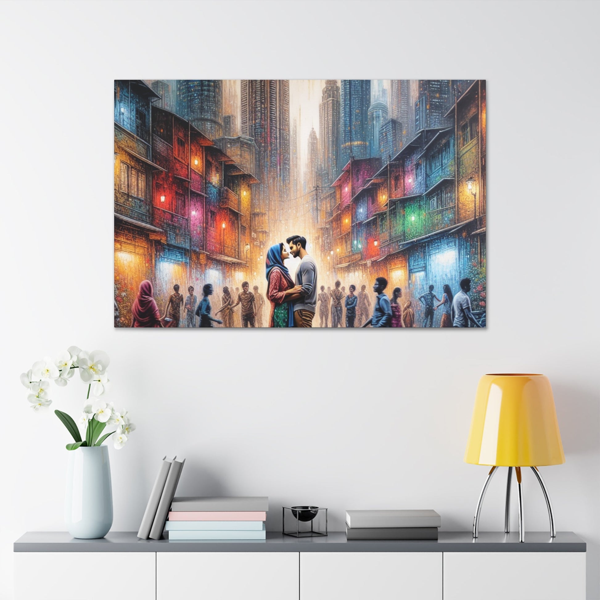 "Urban Romance in Rainy City" - Canvas - Authentic4Us