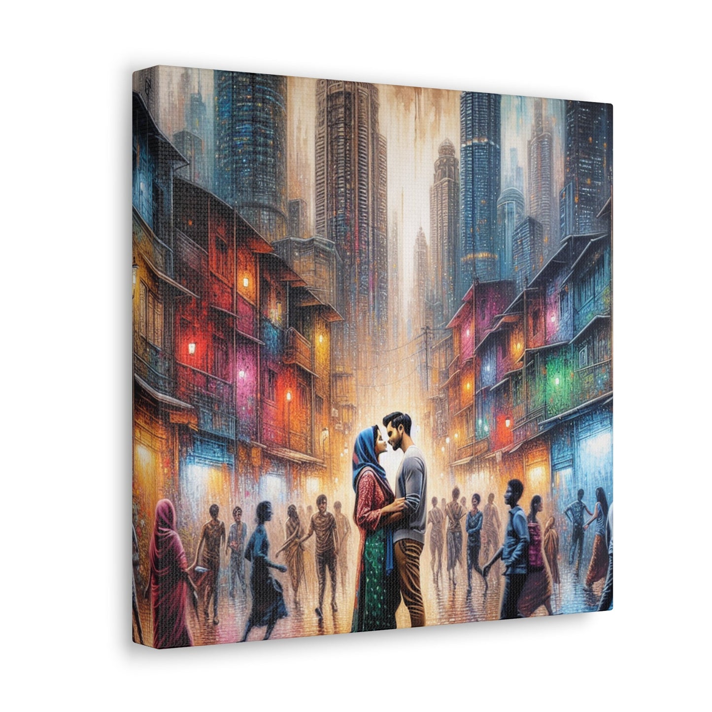 "Urban Romance in Rainy City" - Canvas - Authentic4Us