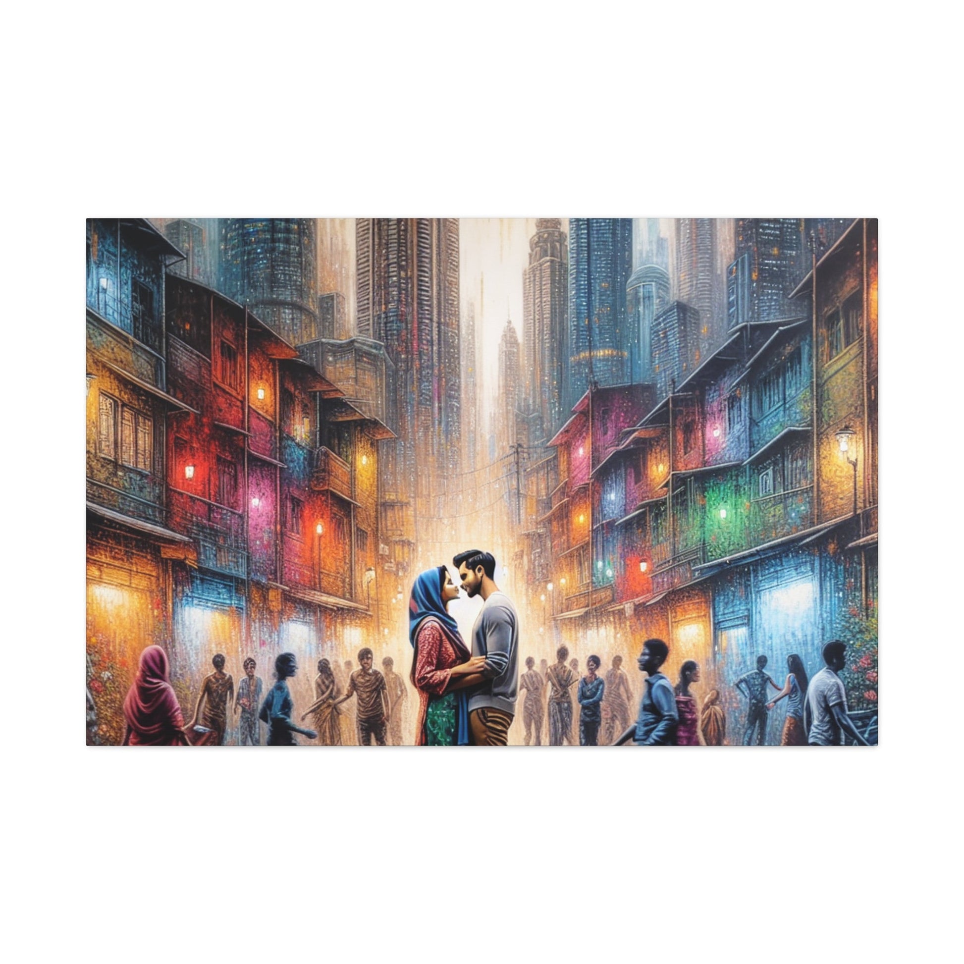 "Urban Romance in Rainy City" - Canvas - Authentic4Us