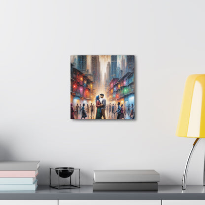 "Urban Romance in Rainy City" - Canvas - Authentic4Us