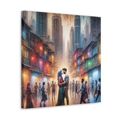 "Urban Romance in Rainy City" - Canvas - Authentic4Us